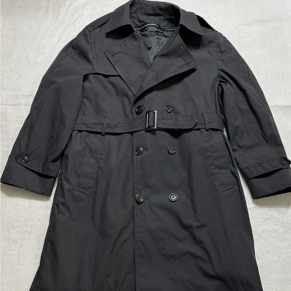 Nice mens black trench coat by Defense logistics Agency, Garrison collection